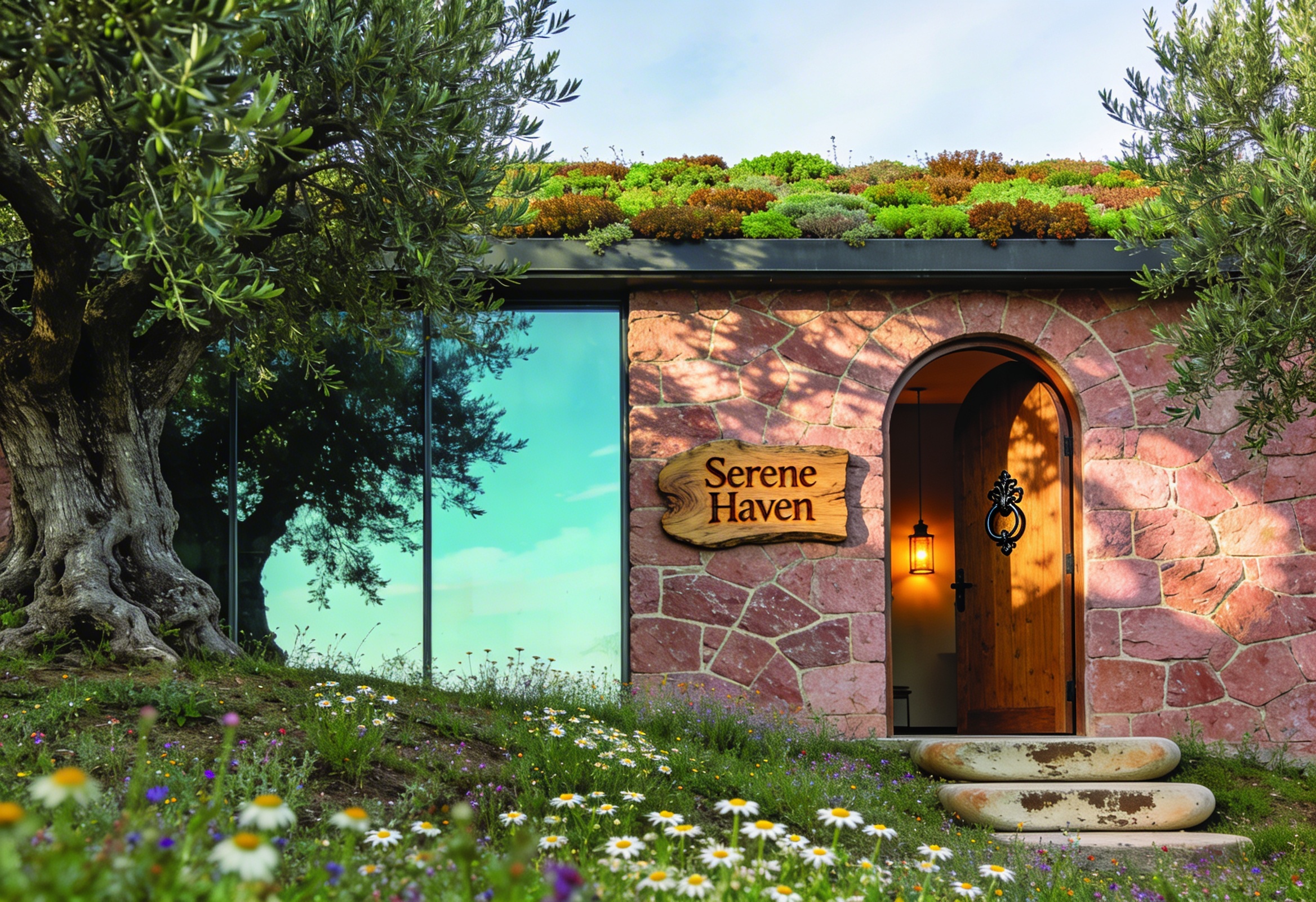 Zeytin ağaçları arasında gizlenmiş butik wellness binası